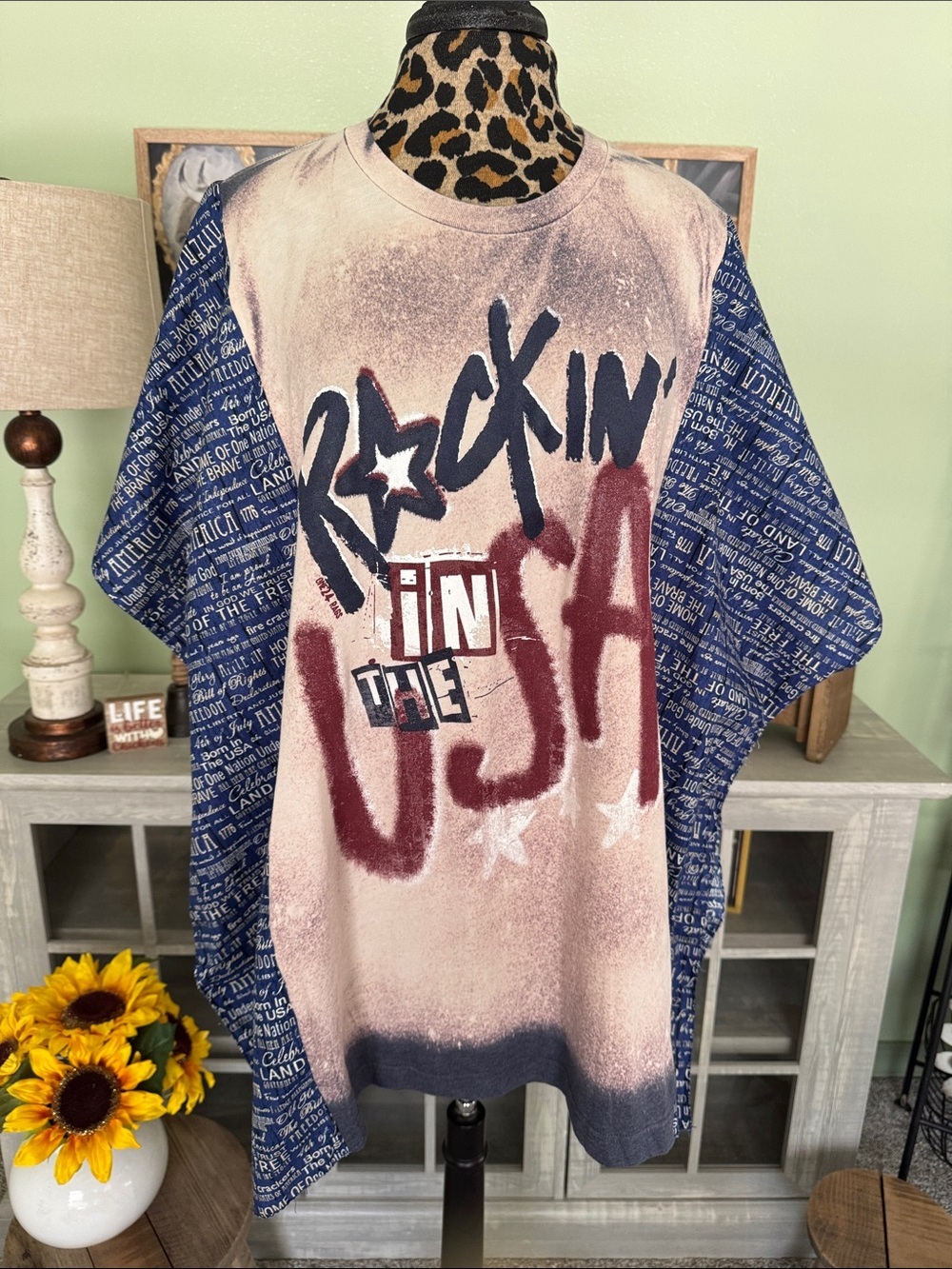 Rockin' USA Graphic Tee w/ Caftan Top One Size
